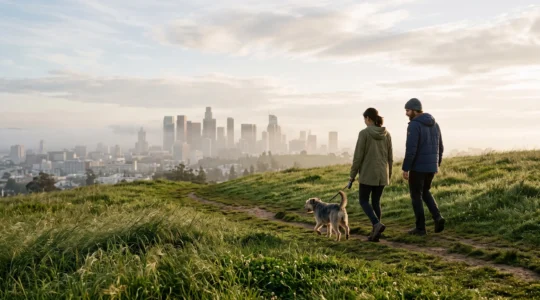 Colline verdoyante de Primrose Hill offrant une échappée belle avec vue sur Londres